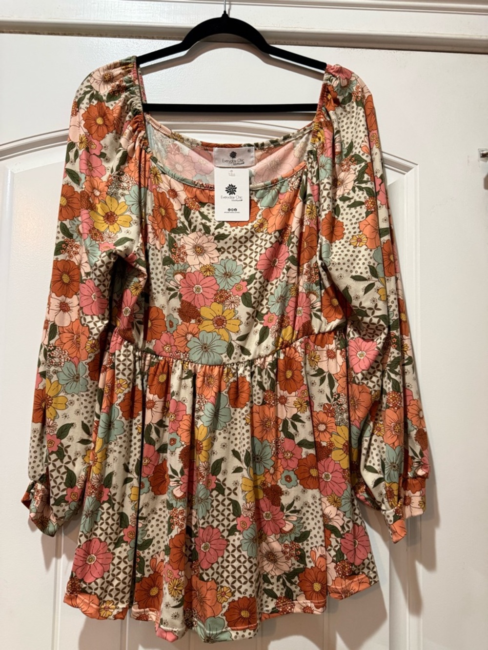 Floral Peasant Tunic Top in Multi Floral - Charming Charlie